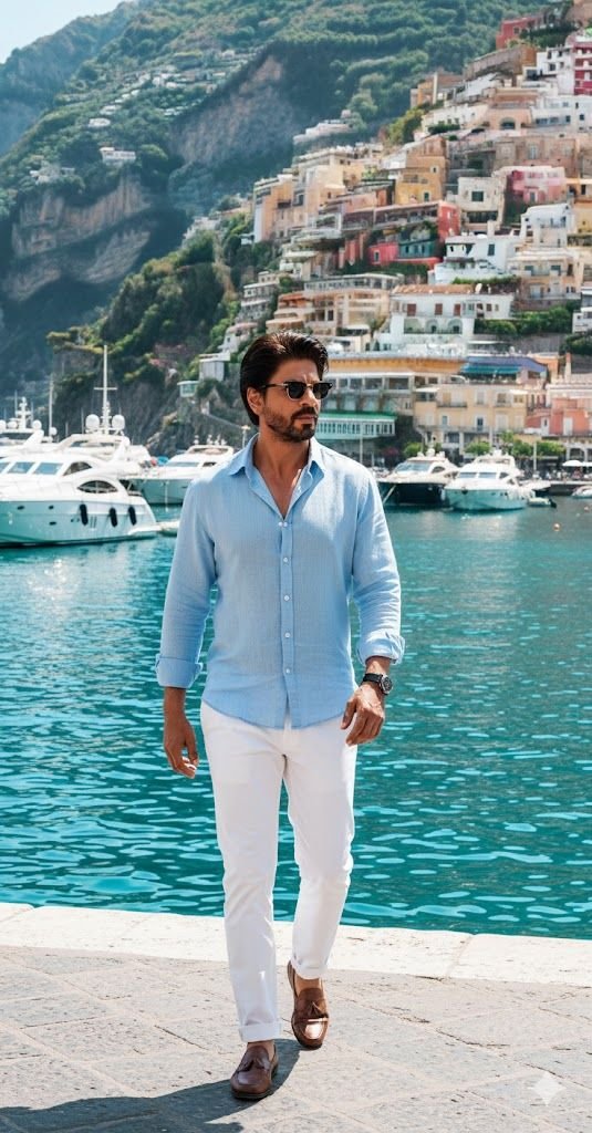 best casual dress for men's in kottakkal brand sky blue shirt and white pant shop now kottakkal